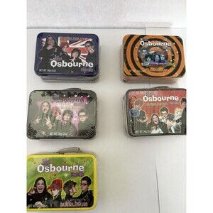 Vintage 2002 The Ozzy Osbourne Family Mini Lunchbox Bubblegum Tin Set of (5) New